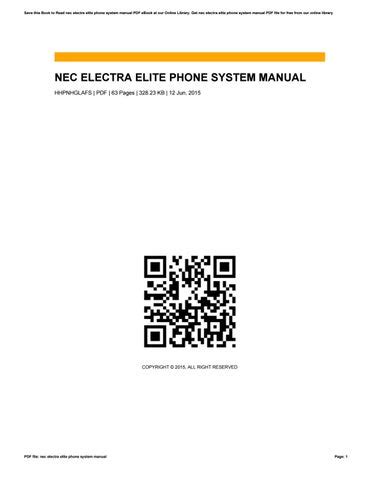 electra elite 64 copy box not taking messages|nec electra elite phone manual.